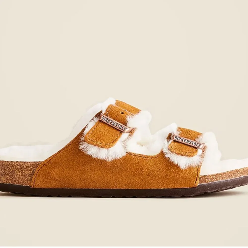 Kids' Birkenstock® Arizona Shearling Sandals Size 33 = Kids 2-2.5 - Picture 13 of 14